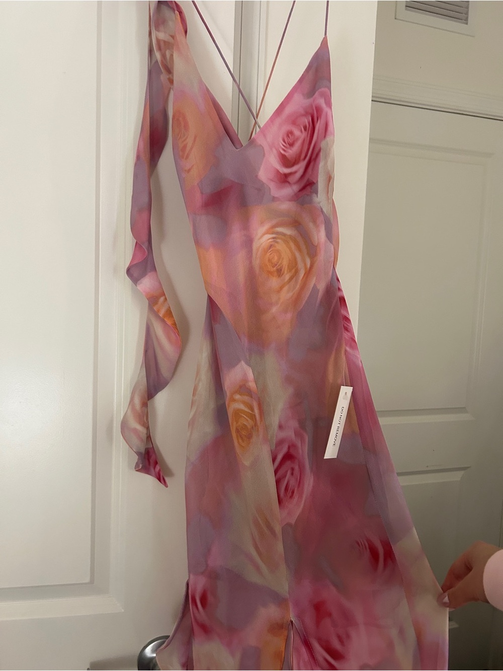 For Love & Lemons Pink and Peach Floral Slip Dress - Picture 5 of 5